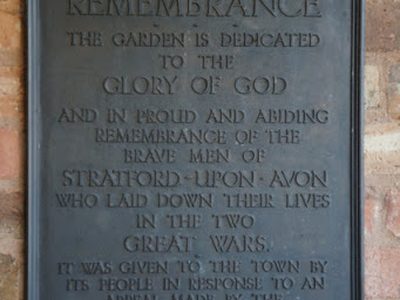 The Garden of Remembrance plaque