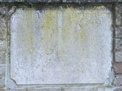 Old plaque on the bridge over the New River (old course) at Church Street (A110), EN2