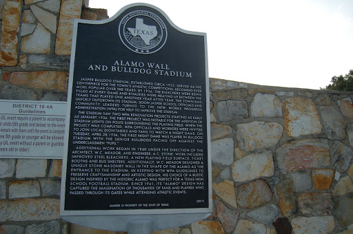 Alamo Wall and Bulldog Stadium