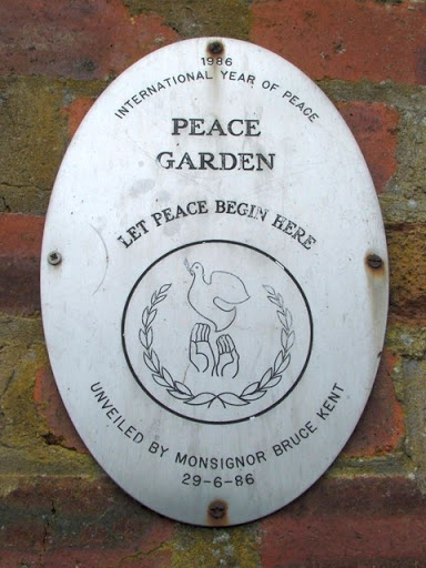 Barshaw Park: a plaque in the Peace Garden