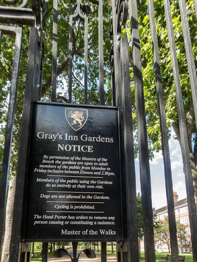 Entrance to Gray's Inn Gardens, London WC1