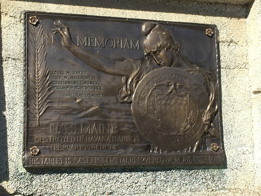This tablet is cast from metal recovered from the USS Maine