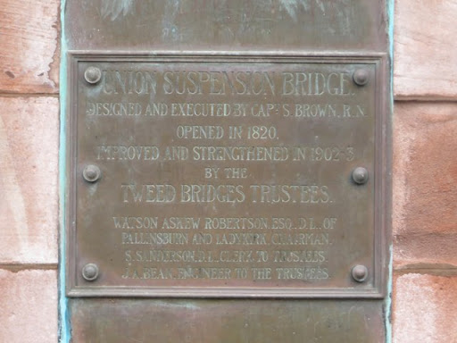 Inscribed plaque on the Union Chain Bridge