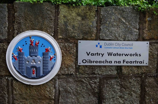 Plaque and sign by entrance to Vartry Waterworks, near Roundwood, Co. Wicklow