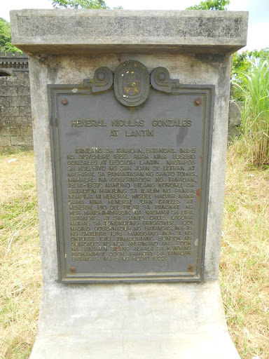 General Nicolas Gonzales y Lantin historical marker