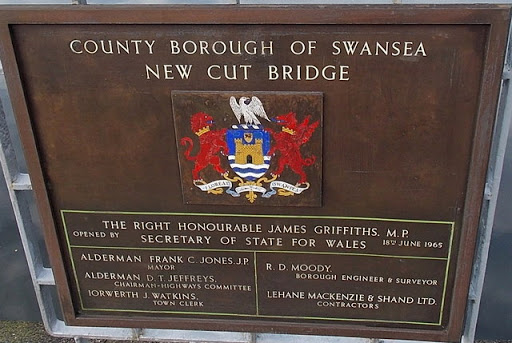 Plaque on New Cut Bridge, Swansea