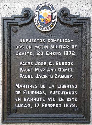 Gomburza execution site historical marker