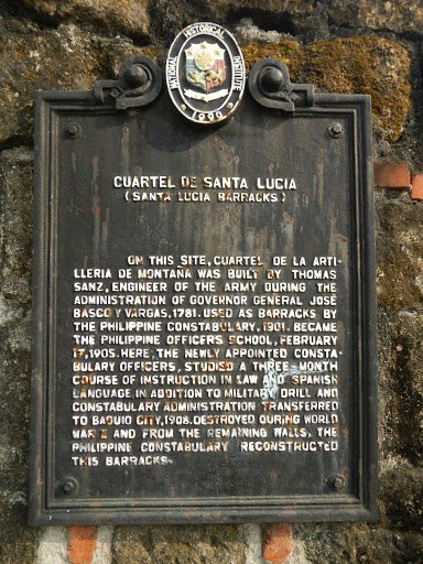 Cuartel de Santa Lucia historical marker