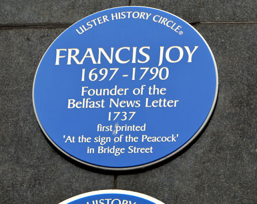 Francis Joy plaque, Belfast