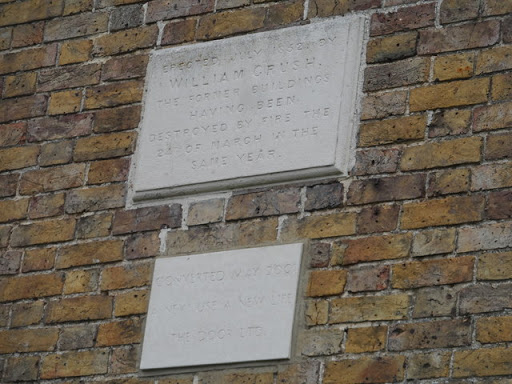 Plaques on barn wall
