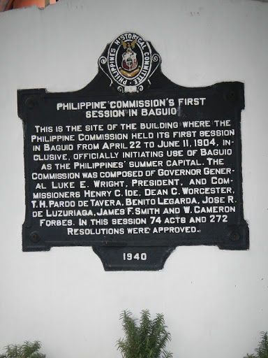 Philippine Commission’s First Session in Baguio historical marker