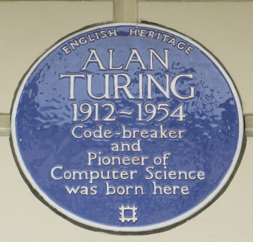 Blue plaque of Alan Turing