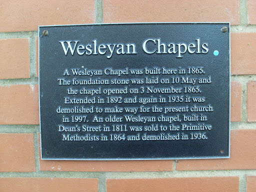 Wesleyan Chapels plaque at Oakham Methodist Church