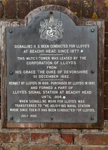 Plaque on Watch Tower, Beachy Head, Sussex