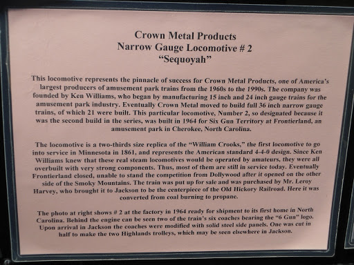 Crown Metal Products Narrow Gauge Locomotive #2 "Sequoyah"