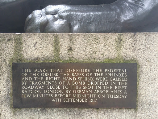 Shrapnel scars on the sphynx