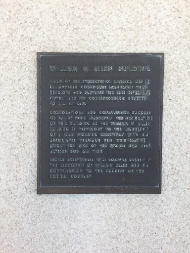 William M. Allen Building Plaque - Pacific Science Center