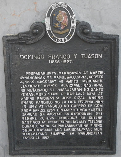 Domingo Franco y Tuason historical marker