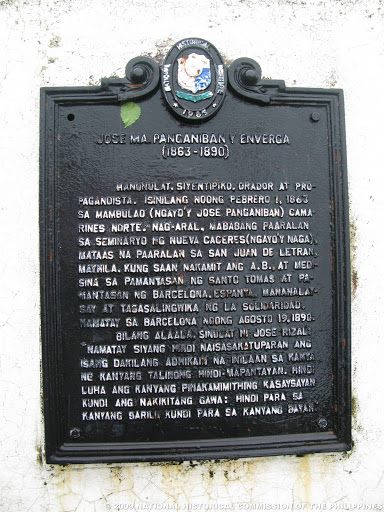 Jose Ma. Panganiban y Enverga historical marker