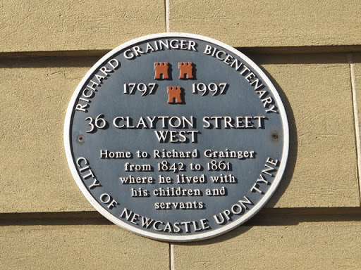Plaque on 32-36 Clayton Street West, NE1
