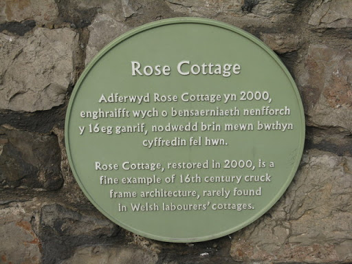 Plaque on Rose Cottage, Ruthin