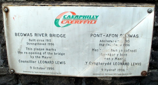 Bedwas River Bridge plaque