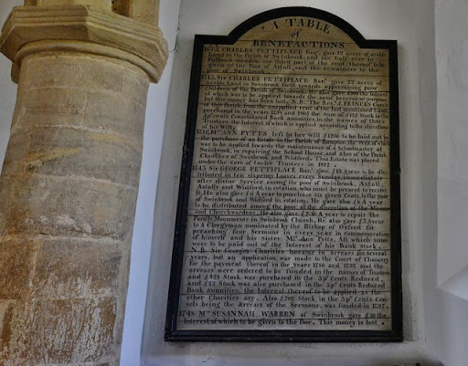 Swinbrook: The Church of St Mary; Table of benefactions