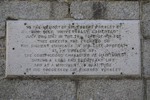 Inscription on Appuldurcombe obelisk