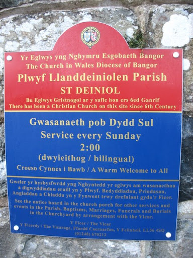 St Deiniol's church plaque