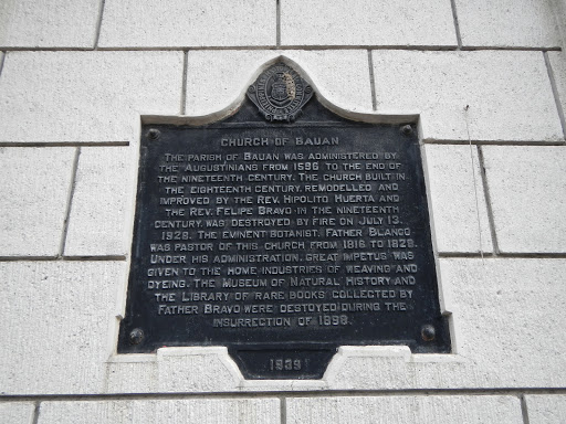 Church of Bauan historical marker