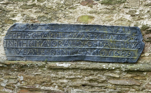 Lead plaque, St Nicholas & St Faith, Saltash