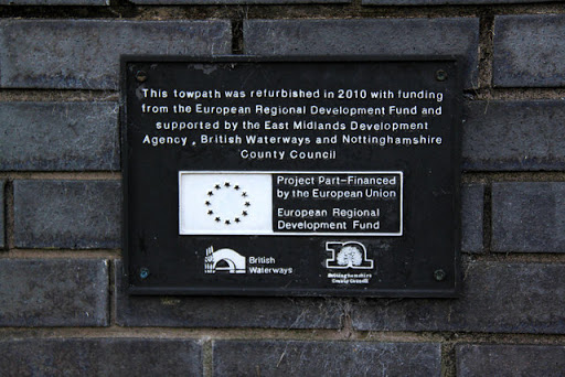 Commemorative panel on the towpath