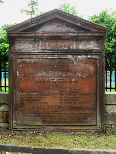 Plaque taken from David Kilpatrick Public School, Leith