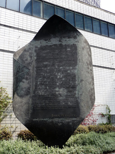 Plaque regarding John Wesley, Museum of London