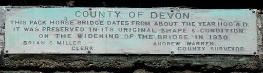 Sidford Bridge plaque, Sidford