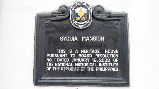 Syquia Mansion historical marker