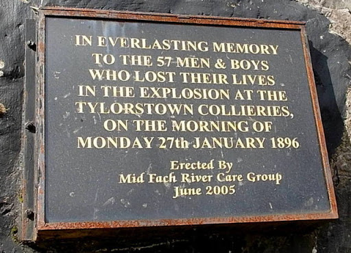 Tylorstown 1896 mining disaster memorial plaque
