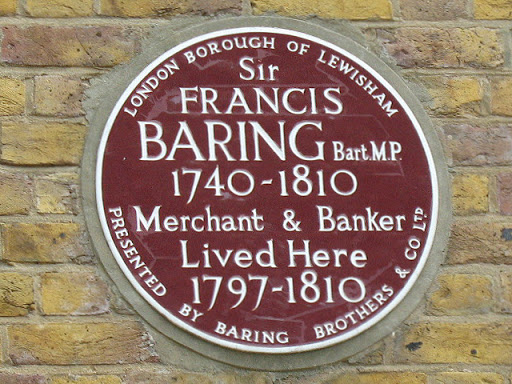 Plaque to Sir Francis  Baring