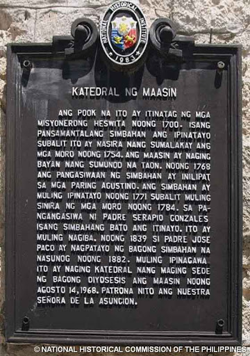 Cathedral of Maasin Cathedral historical marker