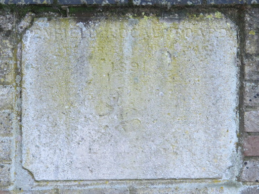 Old plaque on the bridge over the New River (old course) at Church Street (A110), EN2