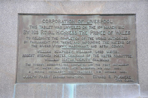 Plaque at Lake Vyrnwy Dam