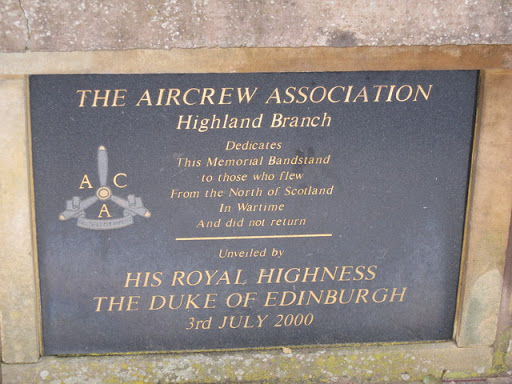 Aircrew Memorial Bandstand - plaque