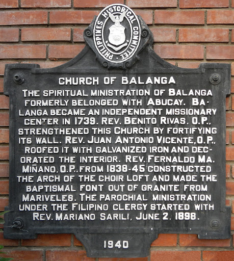 Church of Balanga historical marker