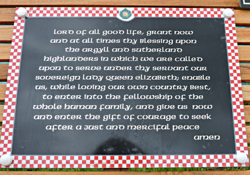 Plaque at the Argyll & Sutherland Highlanders memorial well
