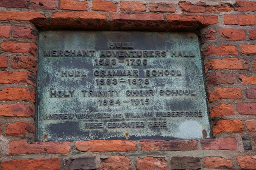 Plaque, the former Old Grammar School, Hull