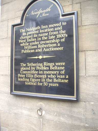 A tethering ring on the wall of the re-located Neidpath Inn
