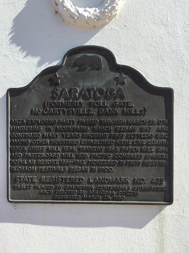 Saratoga (Formerly Toll Gate, McCartysville, Bank Mills)