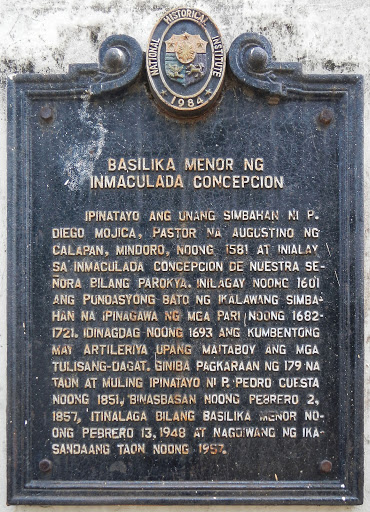 Minor Basilica of the Immaculate Conception historical marker