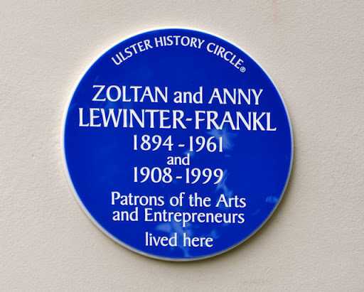 Zoltan and Anny Lewinter-Frankl plaque, Belfast