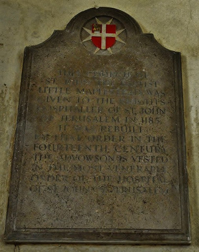 Little Maplestead: St John the Baptist Church: Commemorative stone plaque